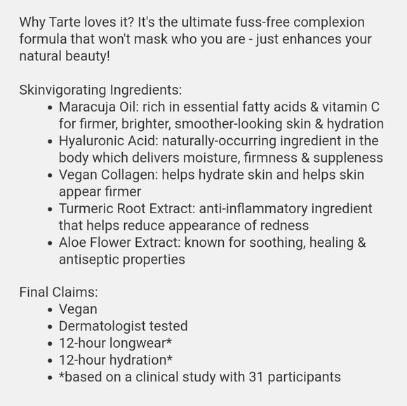 SAMPLE TARTE MARACUJA TINTED HYDRATOR DELUXE SAMPLE IN 20N LIGHT NEUTRAL. - Picture 7 of 8